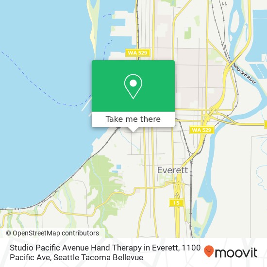 Mapa de Studio Pacific Avenue Hand Therapy in Everett, 1100 Pacific Ave