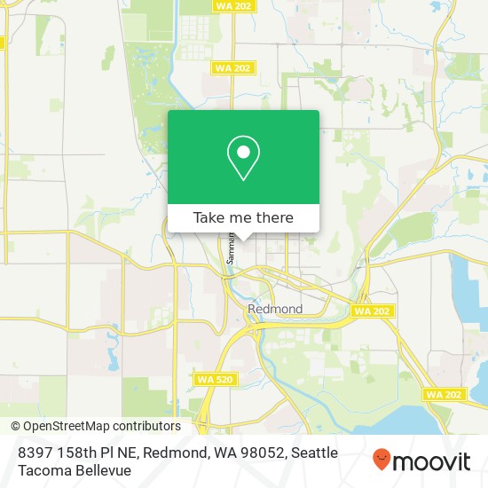 Mapa de 8397 158th Pl NE, Redmond, WA 98052