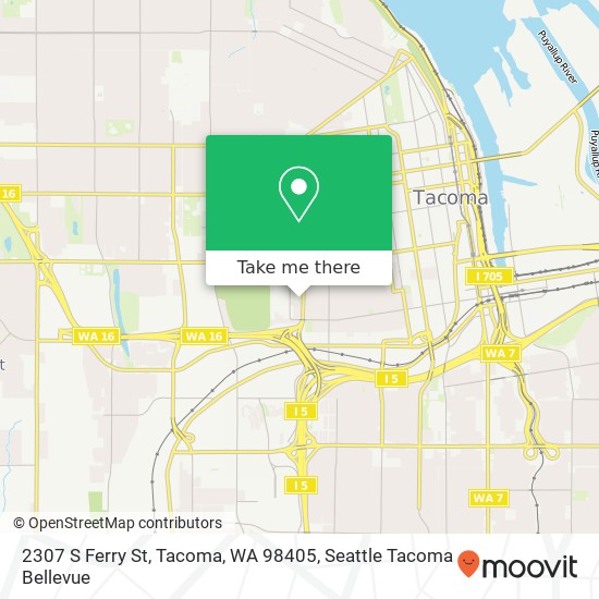 Mapa de 2307 S Ferry St, Tacoma, WA 98405