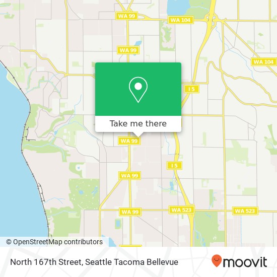 Mapa de North 167th Street, N 167th St, Shoreline, WA 98133, USA