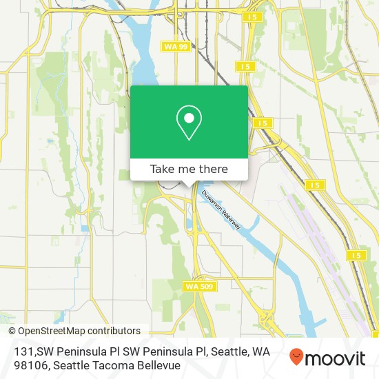 131,SW Peninsula Pl SW Peninsula Pl, Seattle, WA 98106 map