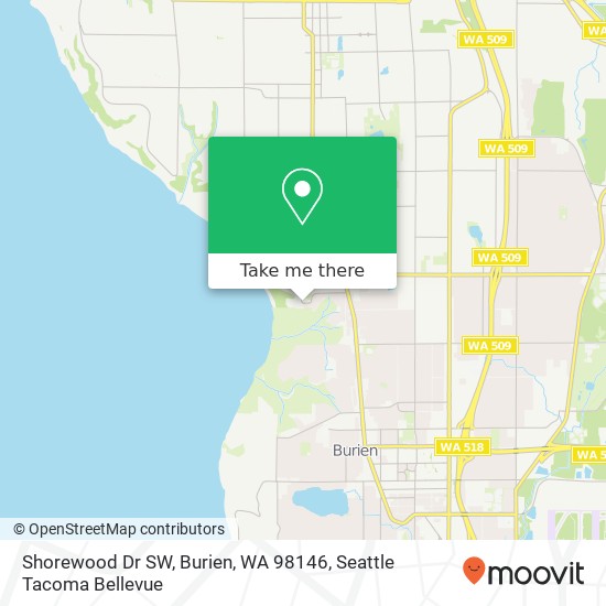 Mapa de Shorewood Dr SW, Burien, WA 98146