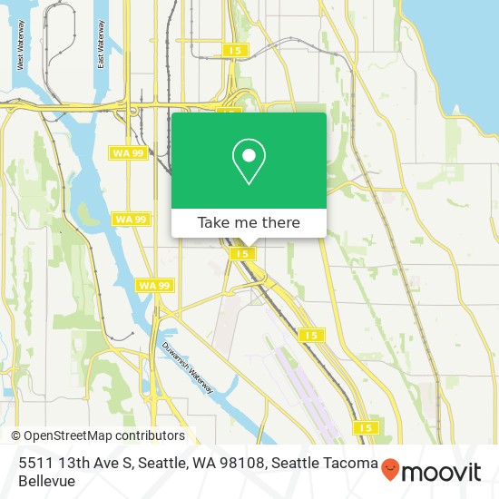Mapa de 5511 13th Ave S, Seattle, WA 98108