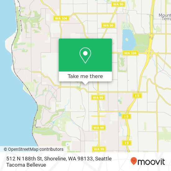 Mapa de 512 N 188th St, Shoreline, WA 98133