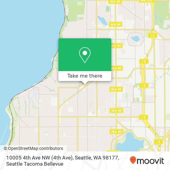 Mapa de 10005 4th Ave NW (4th Ave), Seattle, WA 98177