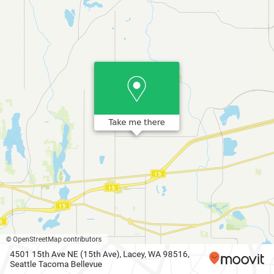 Mapa de 4501 15th Ave NE (15th Ave), Lacey, WA 98516