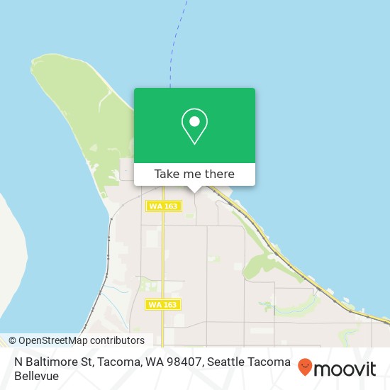 Mapa de N Baltimore St, Tacoma, WA 98407