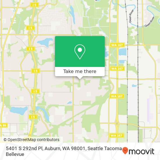 Mapa de 5401 S 292nd Pl, Auburn, WA 98001