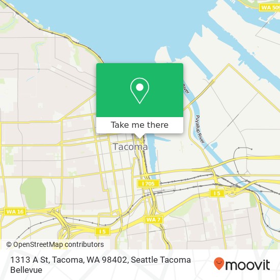 Mapa de 1313 A St, Tacoma, WA 98402