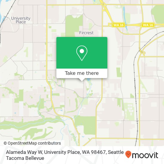 Alameda Way W, University Place, WA 98467 map