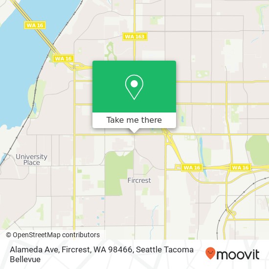 Alameda Ave, Fircrest, WA 98466 map