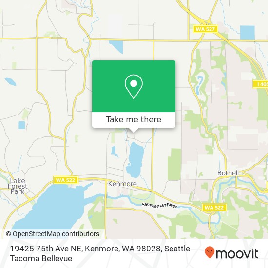 Mapa de 19425 75th Ave NE, Kenmore, WA 98028