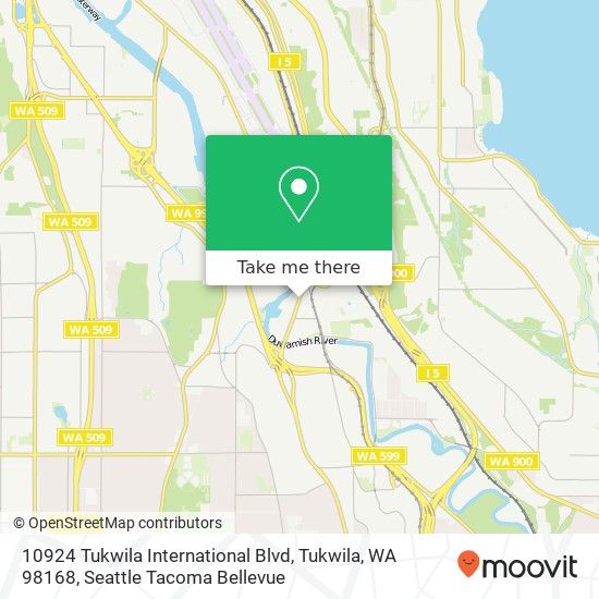 Mapa de 10924 Tukwila International Blvd, Tukwila, WA 98168