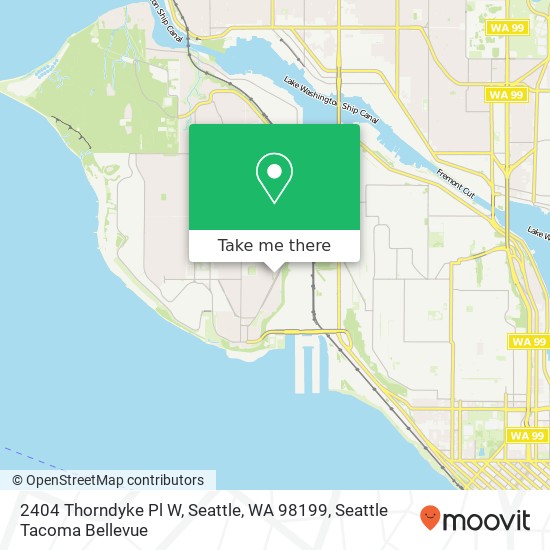 Mapa de 2404 Thorndyke Pl W, Seattle, WA 98199