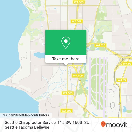 Mapa de Seattle Chiropractor Service, 115 SW 160th St