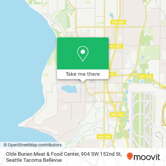 Mapa de Olde Burien Meat & Food Center, 904 SW 152nd St