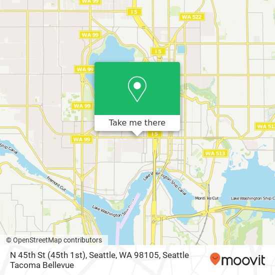 Mapa de N 45th St (45th 1st), Seattle, WA 98105