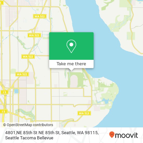 Mapa de 4801,NE 85th St NE 85th St, Seattle, WA 98115