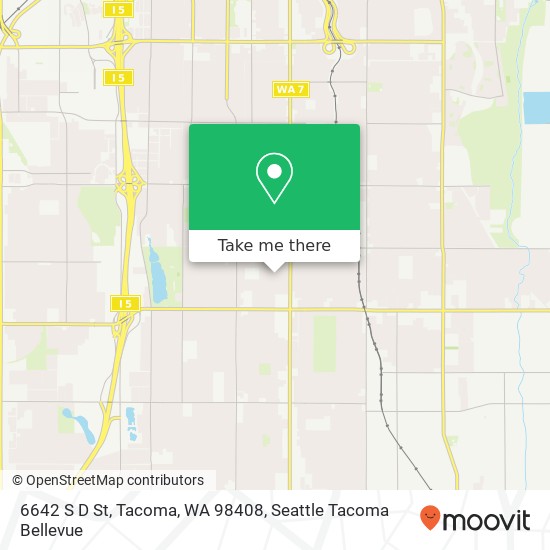 Mapa de 6642 S D St, Tacoma, WA 98408