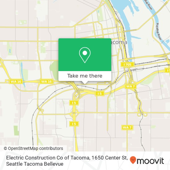 Mapa de Electric Construction Co of Tacoma, 1650 Center St