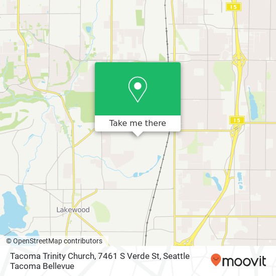 Mapa de Tacoma Trinity Church, 7461 S Verde St