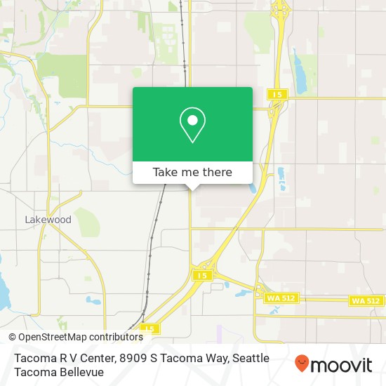 Mapa de Tacoma R V Center, 8909 S Tacoma Way