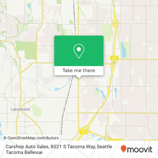 Mapa de Carshop Auto Sales, 8021 S Tacoma Way
