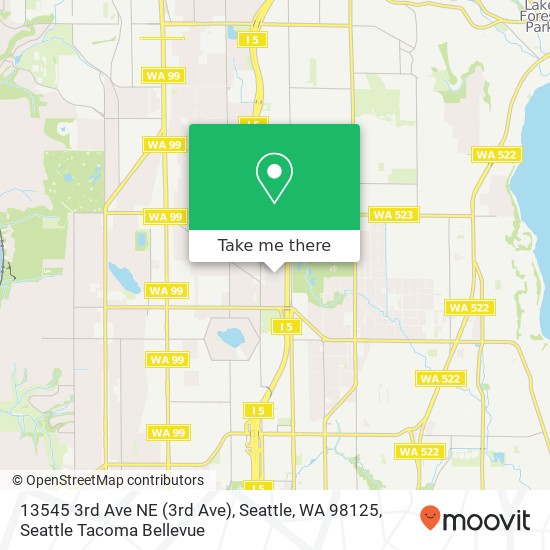 Mapa de 13545 3rd Ave NE (3rd Ave), Seattle, WA 98125