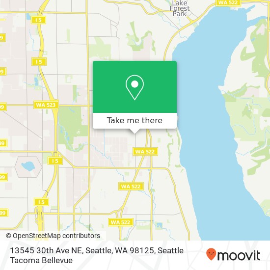 Mapa de 13545 30th Ave NE, Seattle, WA 98125