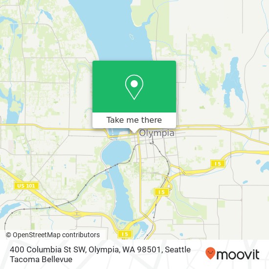 Mapa de 400 Columbia St SW, Olympia, WA 98501