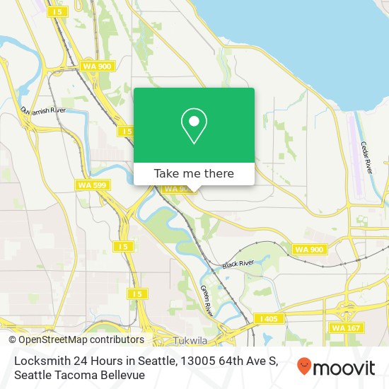 Locksmith 24 Hours in Seattle, 13005 64th Ave S map