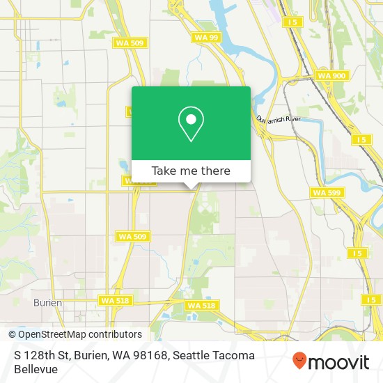 Mapa de S 128th St, Burien, WA 98168