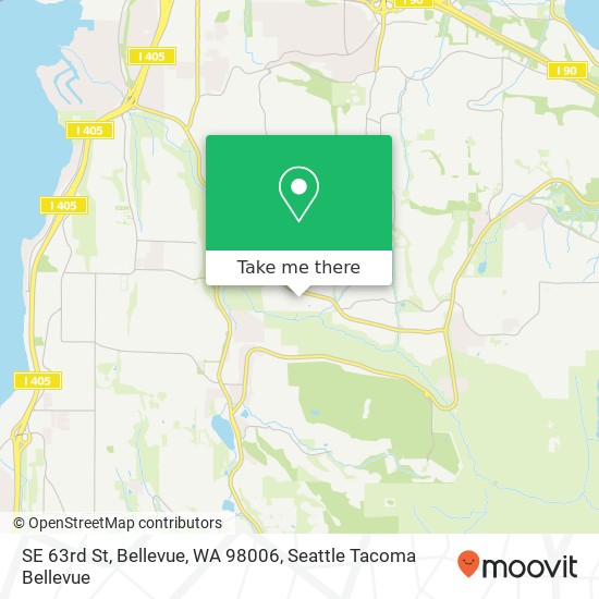 Mapa de SE 63rd St, Bellevue, WA 98006