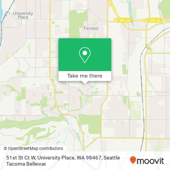 51st St Ct W, University Place, WA 98467 map