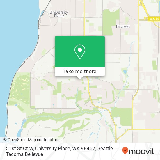 51st St Ct W, University Place, WA 98467 map