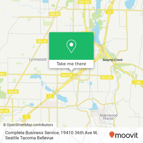 Mapa de Complete Business Service, 19410 36th Ave W