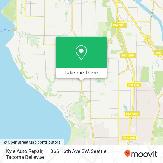 Mapa de Kyle Auto Repair, 11066 16th Ave SW