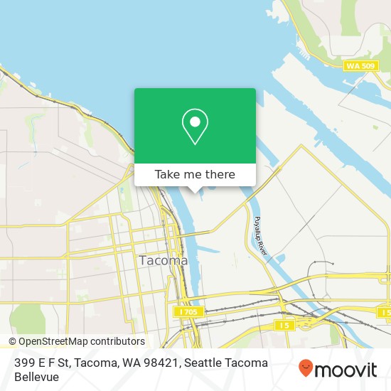 Mapa de 399 E F St, Tacoma, WA 98421