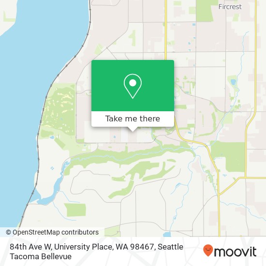 84th Ave W, University Place, WA 98467 map