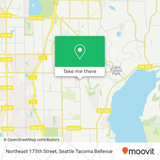 Northeast 175th Street, NE 175th St, Seattle, WA 98155, USA map