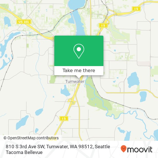 Mapa de 810 S 3rd Ave SW, Tumwater, WA 98512