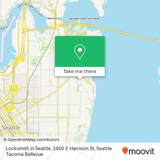 Mapa de Locksmith in Seattle, 3400 E Harrison St