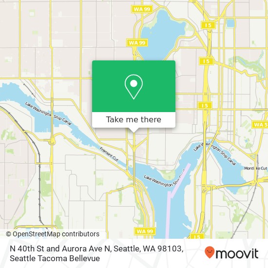 Mapa de N 40th St and Aurora Ave N, Seattle, WA 98103