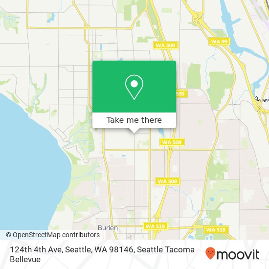 Mapa de 124th 4th Ave, Seattle, WA 98146