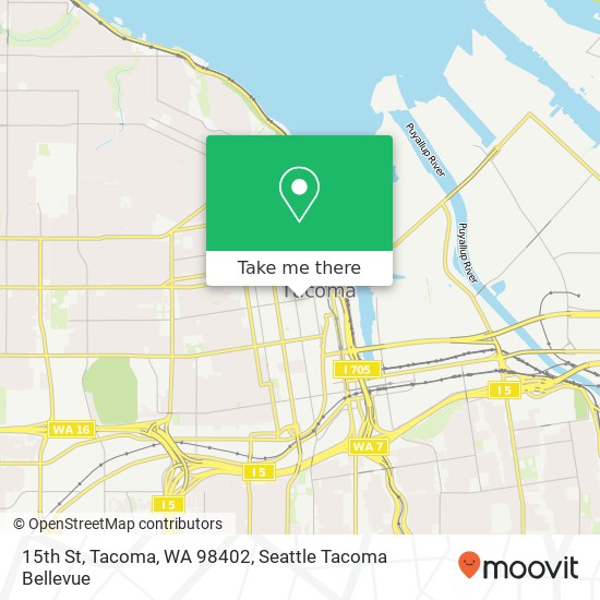 15th St, Tacoma, WA 98402 map
