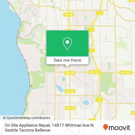 Mapa de On Site Appliance Repair, 14817 Whitman Ave N