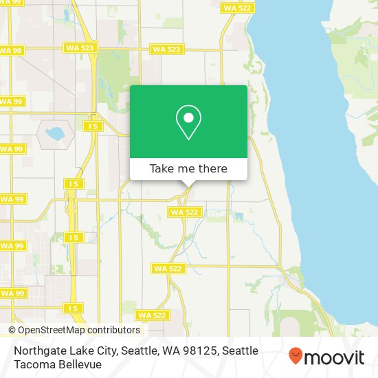 Northgate Lake City, Seattle, WA 98125 map
