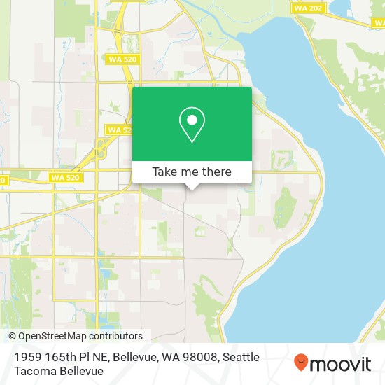 Mapa de 1959 165th Pl NE, Bellevue, WA 98008