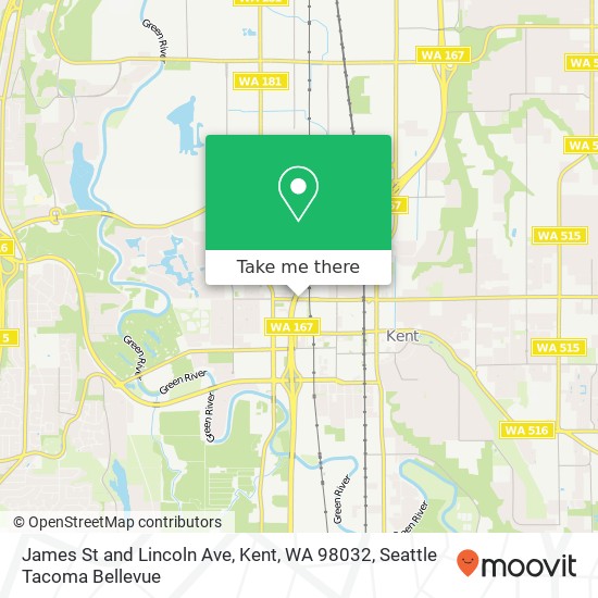 James St and Lincoln Ave, Kent, WA 98032 map