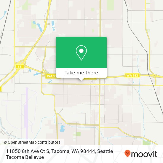 Mapa de 11050 8th Ave Ct S, Tacoma, WA 98444